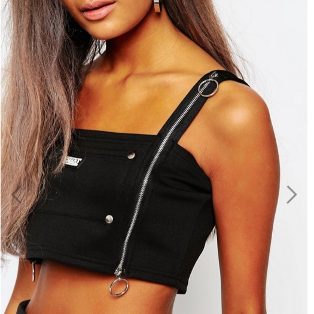 Dollskill black crop top size xs